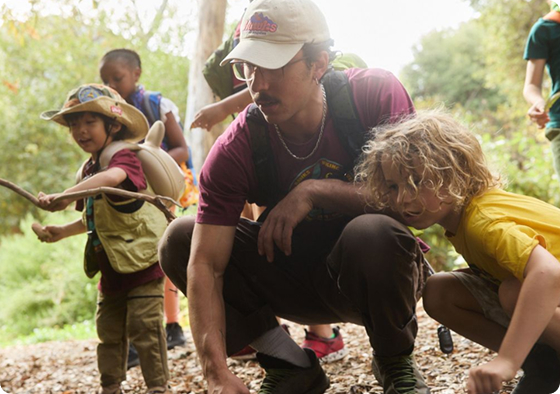 kids group outdoor learning and exploration