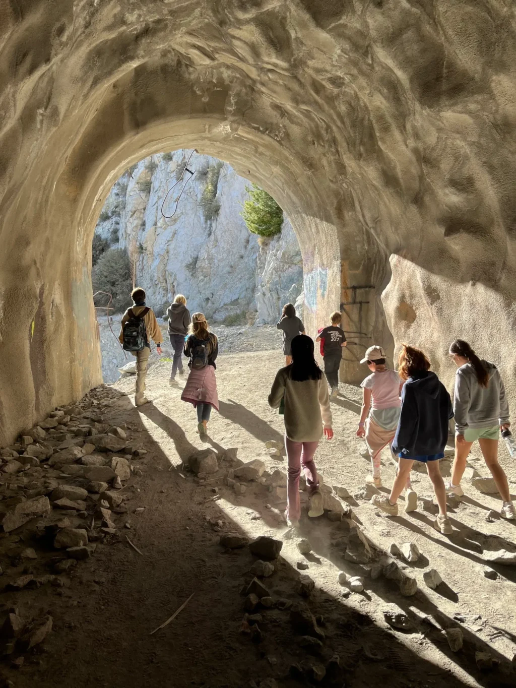 kids hiking canyon trail outdoor adventure